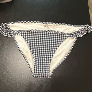 Navy blue & white checkered bikini bottoms